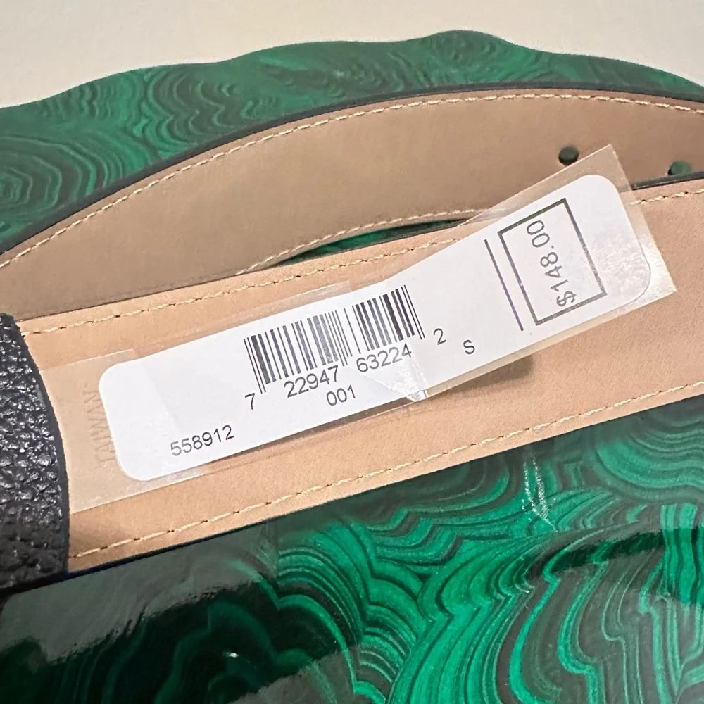 NWT Michael Kors Black & Gold Leather Belt Size Small - Picture 4 of 5